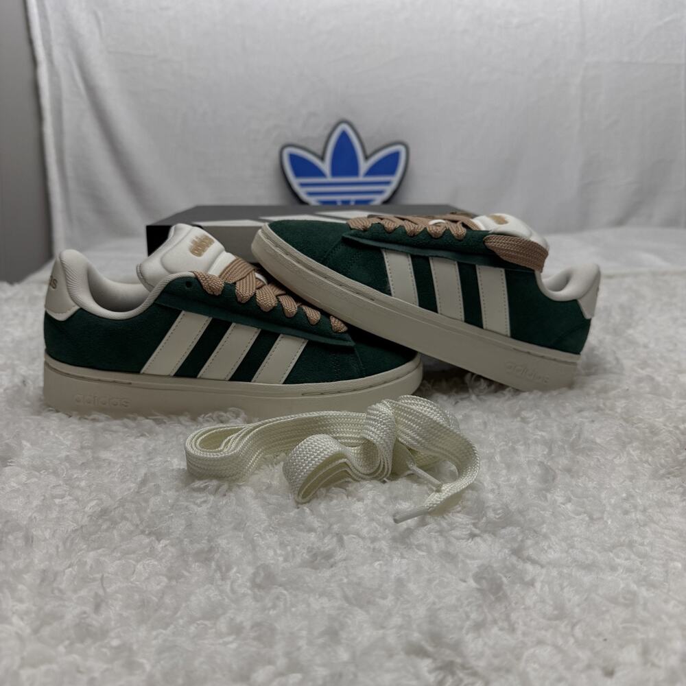 Adidas Grand Court 2.0 Green White Sneakers Retro IF2840 Size 6.5 US